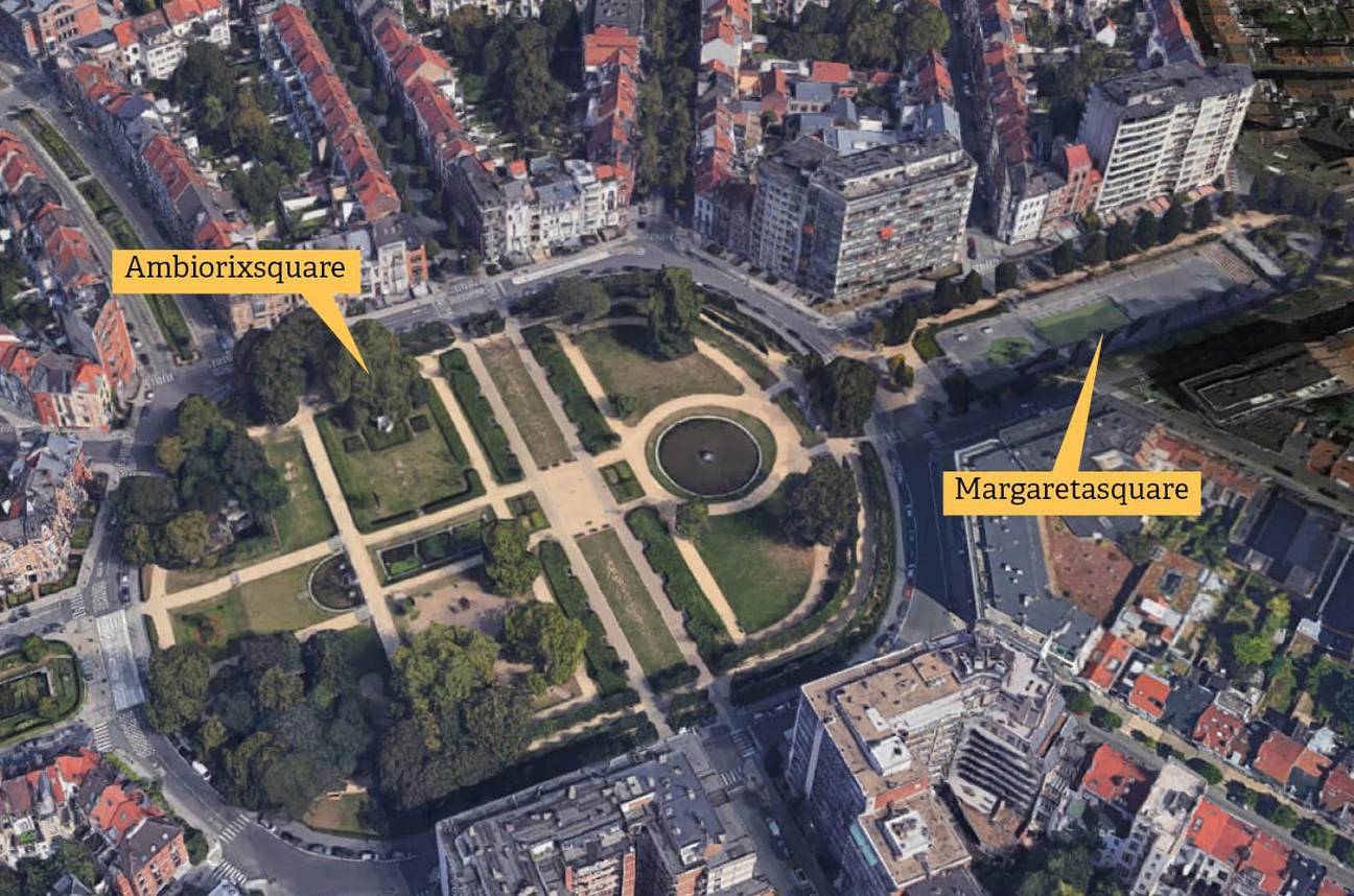 De Margaretasquare ligt in het verlengde van de Ambiorixsquare